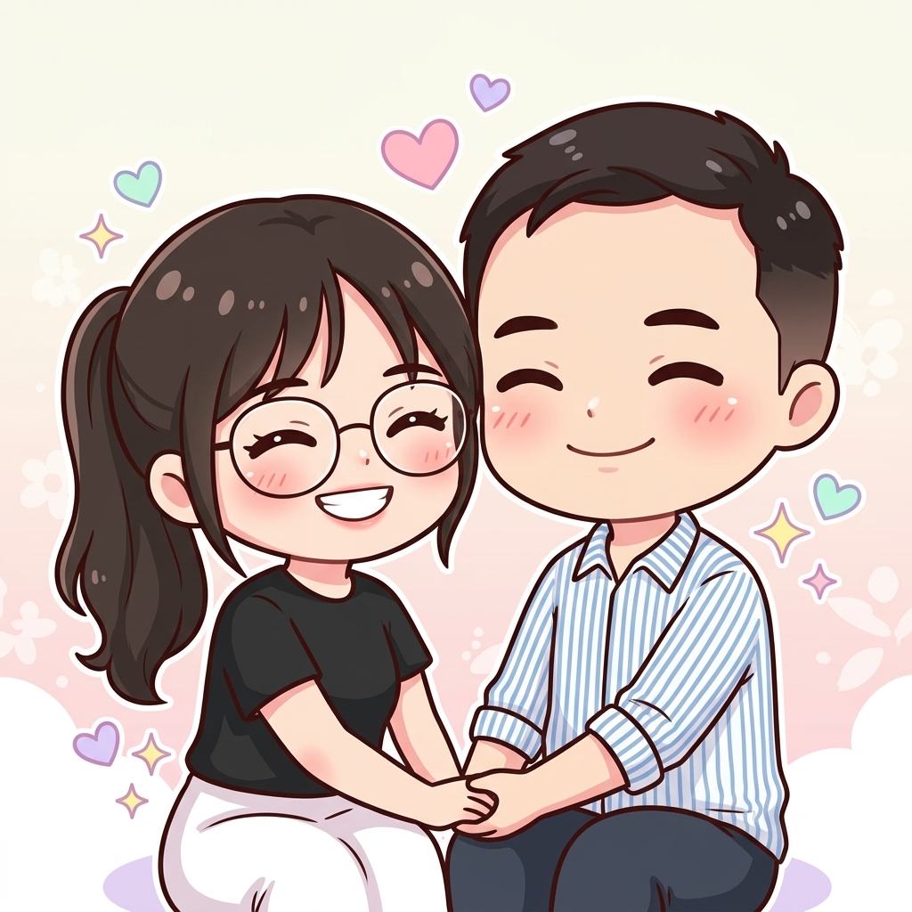 Chibi Dung và Tùng bên nhau